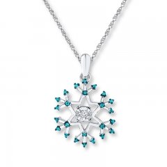 Snowflake Necklace 1/8 ct tw Diamonds Sterling Silver