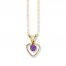 Amethyst Heart Necklace 14K Yellow Gold