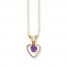 Amethyst Heart Necklace 14K Yellow Gold