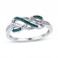 Blue/White Diamond Infinity Ring 1/10 ct tw Sterling Silver