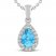 Blue Topaz & White Lab-Created Sapphire Necklace Sterling Silver 18"