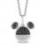 Disney Treasures Mickey Mouse Black Diamond Necklace 1/20 ct tw Sterling Silver