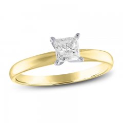 Diamond Solitaire Engagement Ring 1/2 ct tw Princess-Cut 10K Yellow Gold