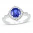 Blue & White Lab-Created Sapphire Ring Sterling Silver