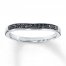 Black Diamonds 1/8 ct tw Wedding Band 10K White Gold