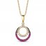 Le Vian Diamond & Ruby Necklace 1/4 ct tw Diamonds 14K Honey Gold 18"