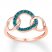 Circle Ring 1/10 ct tw Blue Diamonds 10K Rose Gold