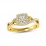 Diamond Engagement Ring 3/8 ct tw Princess & Round-cut 10K Yellow Gold