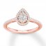 Diamond Engagement Ring 1/4 ct tw Round-cut 10K Rose Gold