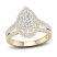 Multi-Diamond Engagement Ring 1-1/5 ct tw Pear/Round-Cut 14K Yellow Gold