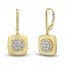 Diamond Square Dangle Earrings 1/2 ct tw Round-cut 10K Yellow Gold