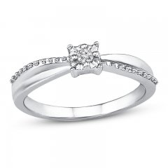 Promise Ring Diamond Accent Sterling Silver