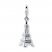 Eiffel Tower Charm White Enamel & Crystals Sterling Silver