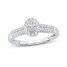 Diamond Engagement Ring 3/8 ct tw Oval/Round 14K White Gold