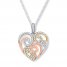 Heart Necklace 1/3 ct tw Diamonds Sterling Silver/10K Gold