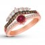 Le Vian Rhodolite Garnet Ring 5/8 ct tw Diamonds 14K Gold