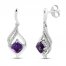 Amethyst & White Topaz Earrings Sterling Silver