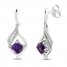 Amethyst & White Topaz Earrings Sterling Silver