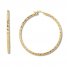 Textured Hoop Earrings 10K Yellow Gold