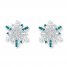 Snowflake Earrings 1/5 ct tw Diamonds Sterling Silver