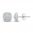 Diamond Earrings 1/3 ct tw Round/Baguette 10K White Gold