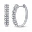 Diamond Hoop Earrings 1/2 ct tw Round-cut 10K White Gold