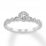 Diamond Engagement Ring 1/4 ct tw Round-cut 10K White Gold