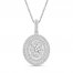 Diamond Necklace 1 ct tw Round-cut 14K White Gold