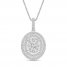 Diamond Necklace 1 ct tw Round-cut 14K White Gold