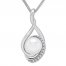 Cultured Pearl Necklace Lab-Created Sapphires Sterling Silver