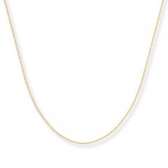 Box Chain Necklace 14K Yellow Gold 24" Length