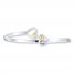 Heart Bangle Bracelet Sterling Silver/14K Gold