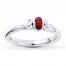 Stackable Ring Lab-Created Ruby Sterling Silver