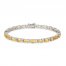 Citrine & White Lab-Created Sapphire Bracelet Sterling Silver 7.25"