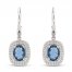 London Blue Topaz & White Lab-Created Sapphire Dangle Earrings Sterling Silver