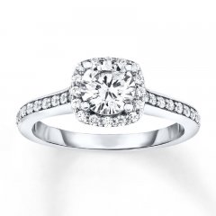 Diamond Engagement Ring 7/8 ct tw Round-cut 14K White Gold