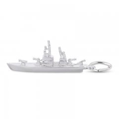 Naval Ship Charm Sterling Silver