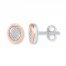 Oval Earrings 1/6 ct tw Diamonds Sterling Silver/10K Gold