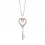 Hallmark Diamonds Key Necklace 1/10 ct tw Sterling Silver/10K Rose Gold 18"