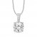 Diamond Solitaire Necklace 1/4 ct tw Round-cut 14K White Gold 18"