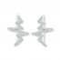 Diamond Heartbeat Earring Climbers 1/6 ct tw Sterling Silver