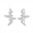 Diamond Heartbeat Earring Climbers 1/6 ct tw Sterling Silver