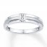 Men's Wedding Band 1/20 ct tw Diamonds 10K White Gold