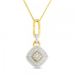 Diamond Necklace 1/4 ct tw Round-cut 10K Yellow Gold 18"