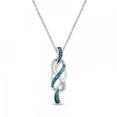 Infinity Knot Necklace 1/10 ct tw Diamonds Sterling Silver