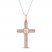 Diamond Cross Necklace 3/8 ct tw Round-cut 10K Rose Gold