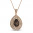 Le Vian Creme Brulee Quartz Necklace 1 ct tw Diamonds 14K Strawberry Gold 20"