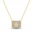 Diamond Necklace 1/5 ct tw Baguette & Round-cut 10K Yellow Gold 17"