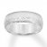 Textured Wedding Band 10K White Gold 7mm