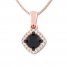 Black & White Diamond Necklace 1/2 ct tw Round 10K Rose Gold